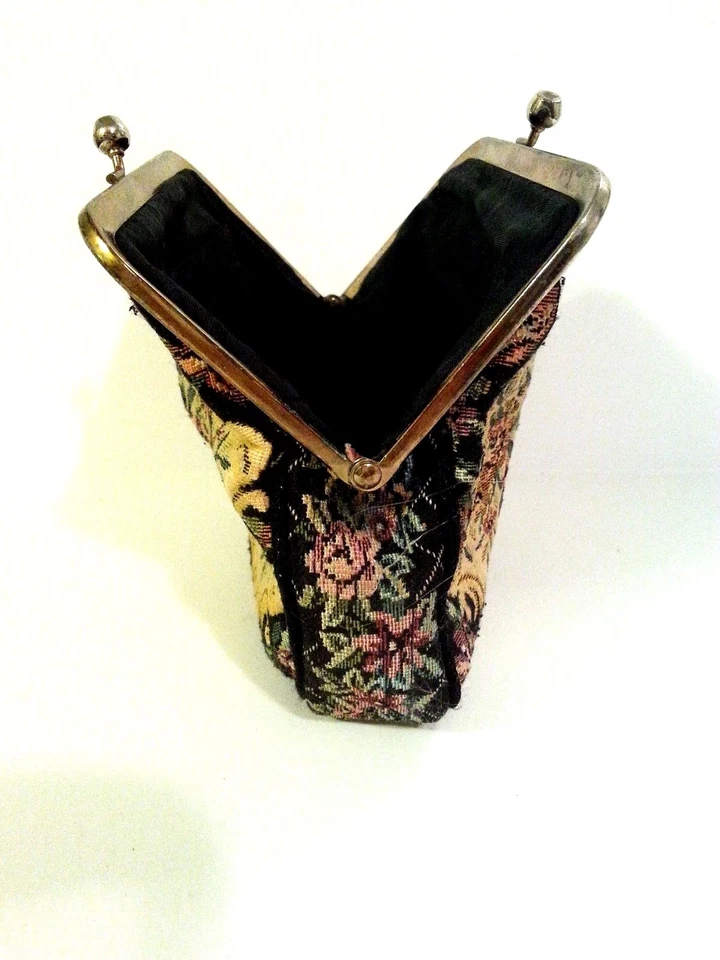 Cartera clutch tapiz Walborg punta de aguja Japón vintage años 50 Foto 3 de 4