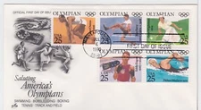 TurtlesTradingPost- America's Olympians #2496-2500-  1990 FDC Artcraft- All 5