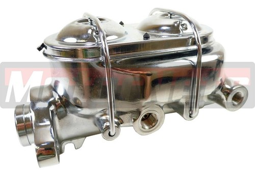GM Chevy Chrome Aluminum Brake Master Cylinder 1" Bore Hot Rod 4-Port 9 ...