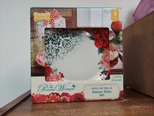 Pioneer Woman Cheerful Rose Medallion 11" Dinner Plate Four (4) Piece New NIP