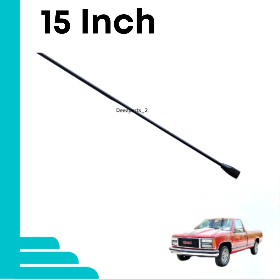 Antena 15" preta para Chevrolet K1500 K2500 K3500 Pickup 1988-2000 fêmea - Imagem 2 de 4