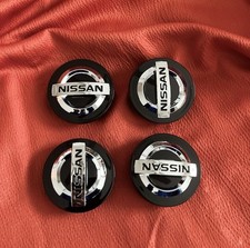 4 Nissan Black & Silver 54mm Wheel Center Cap Fit 40343AU51 Altima Maxima Murano