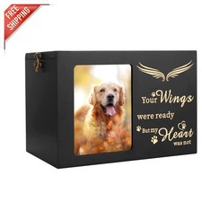 Beautiful Pet Cremation Urn with Photo Frame - Elegant Wood Keepsake for Ashes