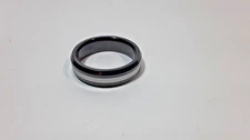 Triton Mens ring Wedding Band size 10 Black Silver Stripe Tungsten Carbide TC850
