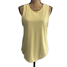 Zyla Active Micro Ribbed Tank Top Yellow Race...