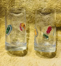 Anthropologie Dupe Fllp Flops Icon Juice Glass High Ball Cups Viral SET OF 2