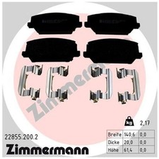 Zimmermann Bremsbelagsatz Bremsklötze vorne 22857 58101I3A00 58101G8A30 | 33353