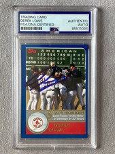 RED SOX DEREK LOWE AUTOGRAPH 2003 TOPPS SEASON HIGHLIGHTS NO HITTER- PSA SLAB 34