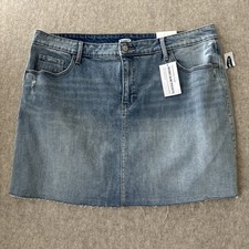 Old Navy Denim Skirt Raw Hem Womens 18 New