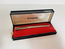 Parker 65 Flighter Deluxe 14k Gold Nib Fountain Pen boxed with documentation