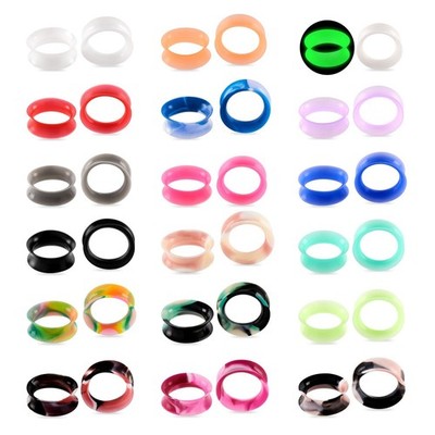 Oyaface 36 Pcs Soft Silicone Ear Gauges Kit Flesh Flexible Earring Tunnels Pl...