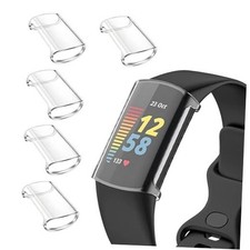 5-Pack Screen Protector Compatible with Fitbit Charge 6/5, Soft TPU Clear 5