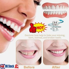 UK Modified Silicone Denture Kit Veneers Dental Tooth Cover Snap False Teeth Set