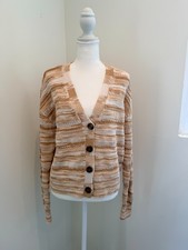Veronica Beard Goliad Striped Open Knit Cardigan Size M