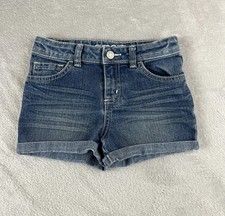 Cherokee Kids blue medium wash denim roll cuff shorts size small  6-6X 