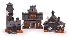 Spooky Halloween Color Changing Pre-Lit LED Haunted House Village Set, 8 Inch...