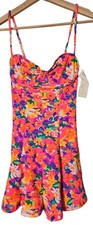 Vintage 90s NWT Catalina Jrs Floral Romper Playsuit XS/Sm Bright Cottagecore USA