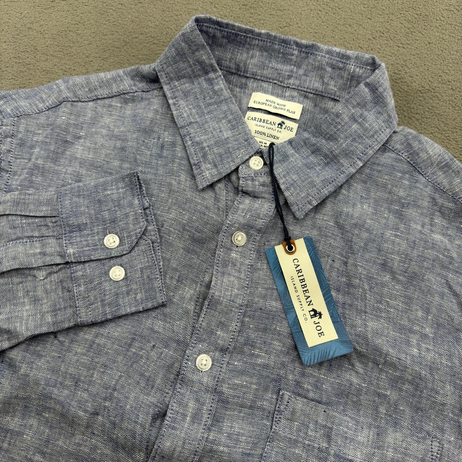 Caribbean Joe Shirt Mens M Blue 100% Linen Long Sleeve Button Front Casual NWT
Opens in a new window