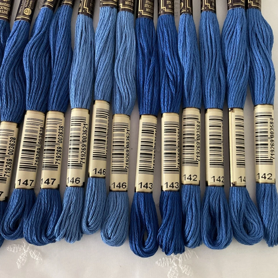 Anchor Stranded Sticktwist Mouline Cotton Floss Lot of 18 Blues Series 140's - Image 4 of 4