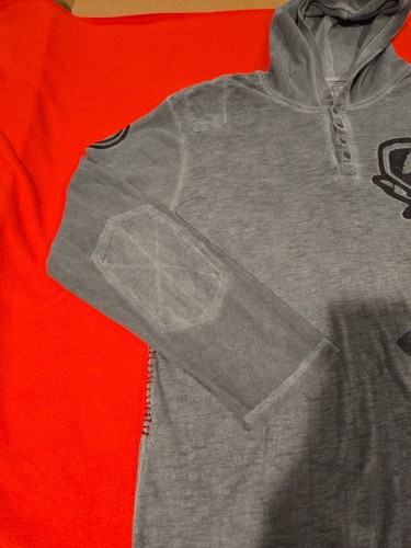 Affliction Sudadera con Capucha Chaqueta Hombre’s Talla XXL Gris Cruz 1/4 Botón Delantero - Imagen 4 de 22