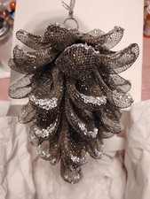 1 black silver Glitter Pinecone Ornament
