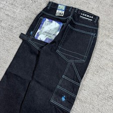 Baggy Wide Tapered Leg Y2K Leemans Skater Carpenter Cargo Utility Denim Jeans