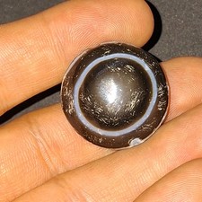 Amuleto originale antico himalayano tibetano Dzi Luk Mik occhio di capra agata perline