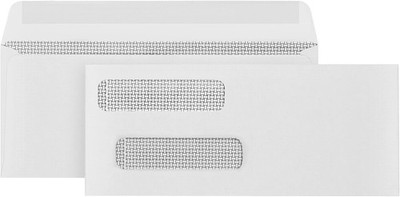 500#8 Gummed Double Window Security Check Envelopes - Designed for white 