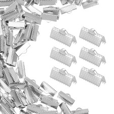 200Pcs attaches métalliques pour ruban 16mm, finitions argent et blanc