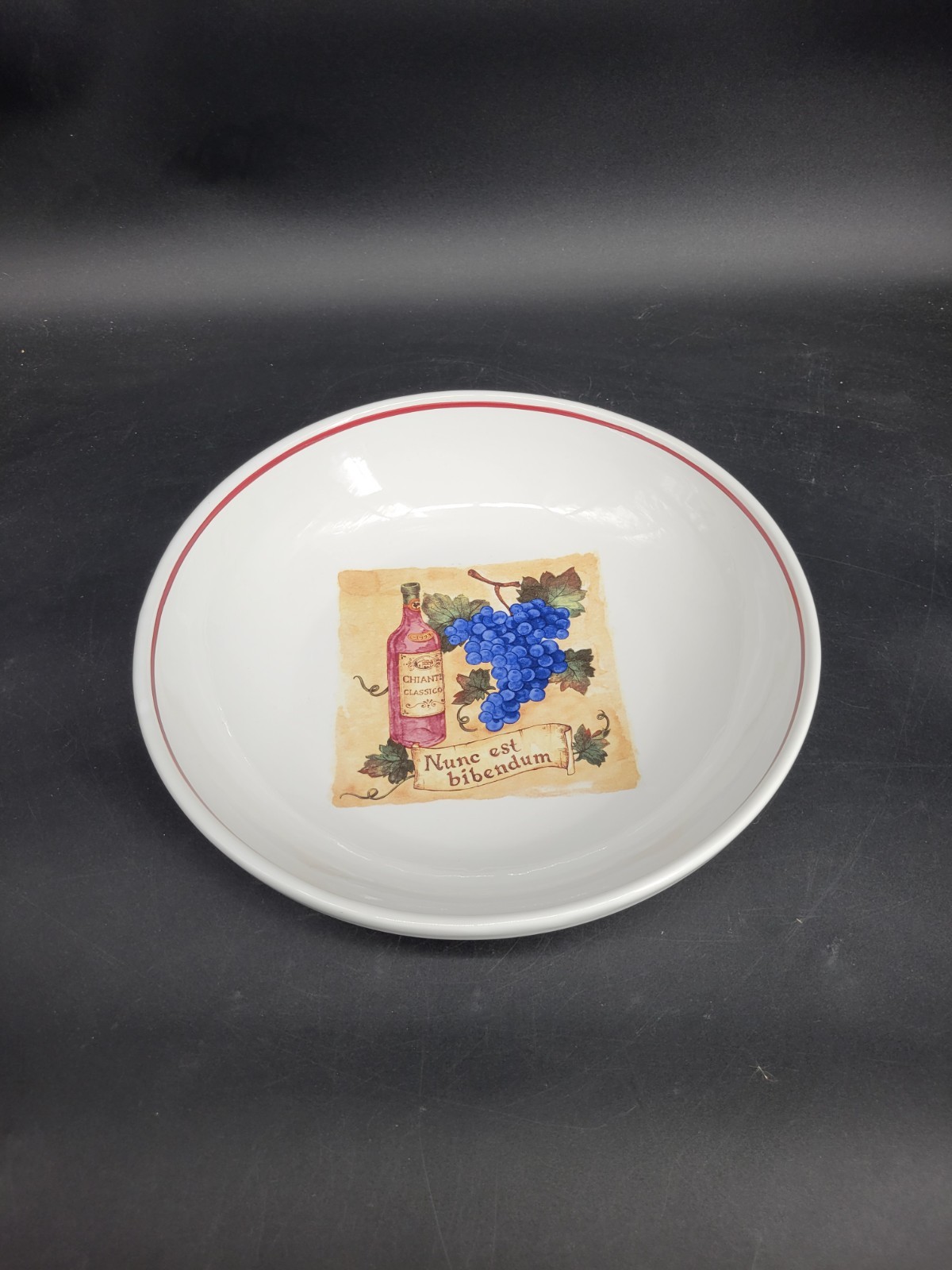 Vintage Large  Indoor Outfitter Over & Back 12.75” Ceramic Pasta Serving Bowl 