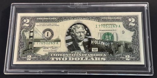 2003 Colorized California Statehood $2 Dollar Note - Picture 2 of 3