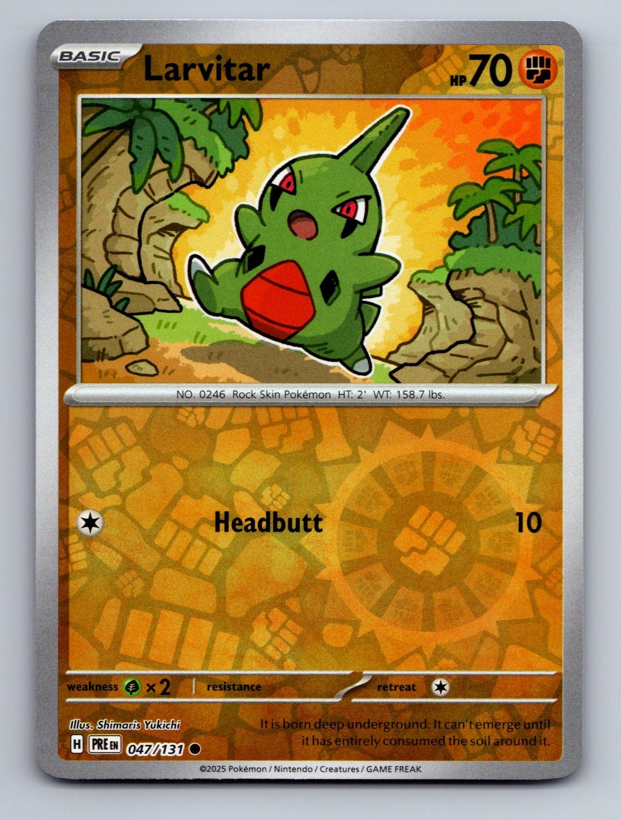 Larvitar 047/131 Common Prismatic Evolutions Pokemon Near Mint Reverse Holo