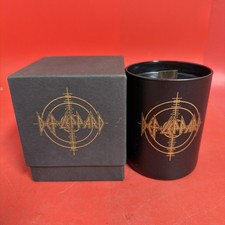 Def Leppard Candle Wood Wick Black Glass w/ Box Band Merch