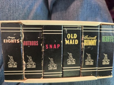 Vintage Library of Games/Russell MFG Set Of 6 Decks Old Maid , Snap, & More