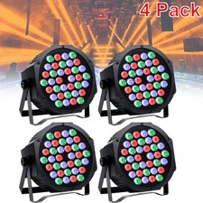 36LEDs RGB Par Lights 4 Pack 36W Sound Activated Remote DMX Control Stage Light
