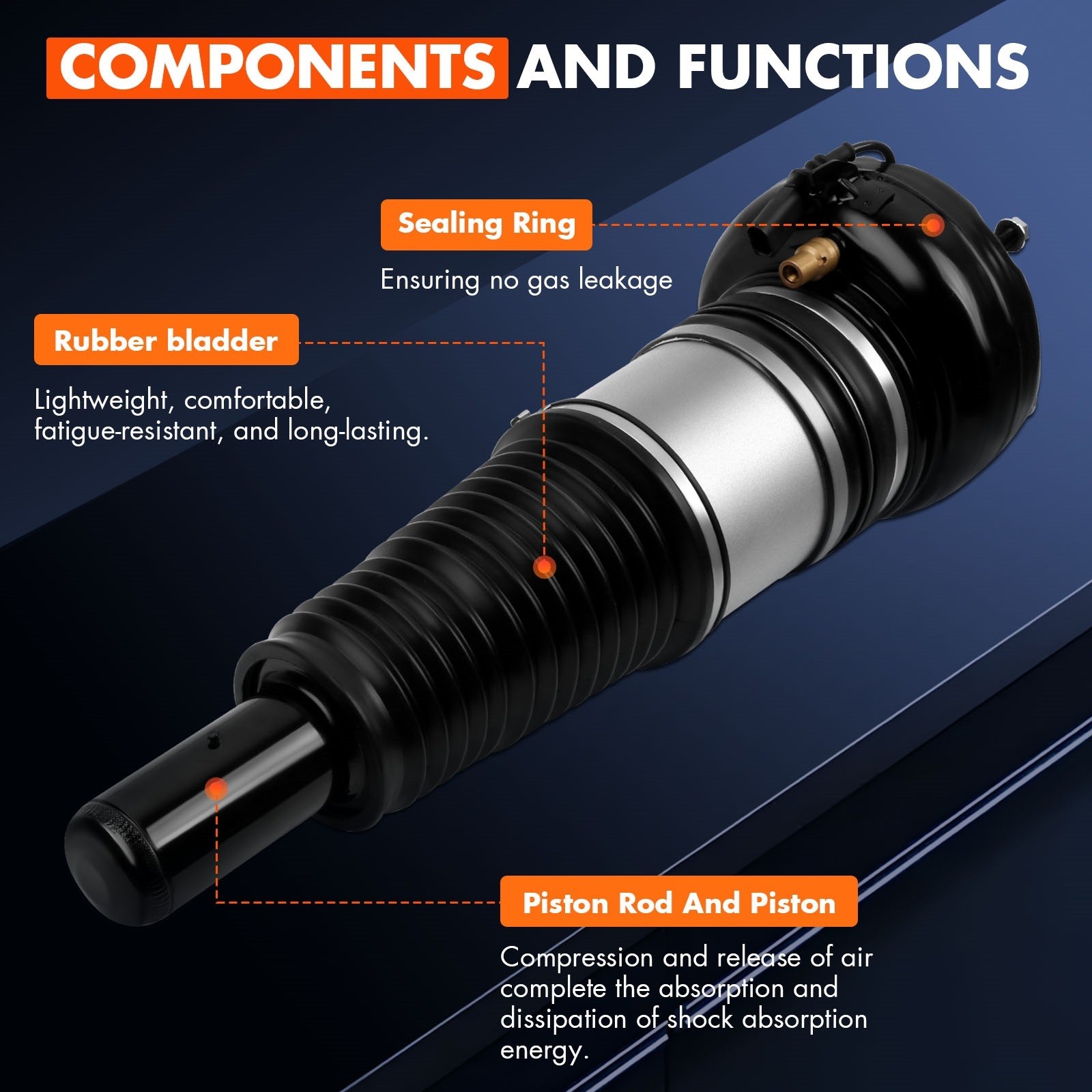 Front Pair Air Suspension Struts For Audi A6 RS7 S6 C7 A7 S8 D4 Bentley Mulsanne