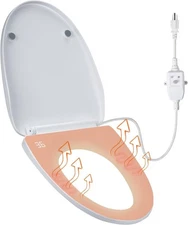 Heated Toilet Seat - Elongated Smart Toilet Seat with 3 Heating Modes, Bidet ...