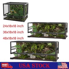 34/50/67 Gallon Reptile Tall Glass Terrarium Dual-Climate Water-Tight Base