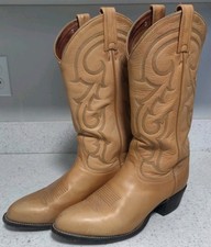 Tony Lama Mens 6141 C Size 9C Rawhide OL’ Buck Vamp and Top Beige Khaki Tan