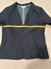 Christopher & Banks Suit Jacket Womens Size Medium Petite Blue 3/4 Sleeve Career — photo 6