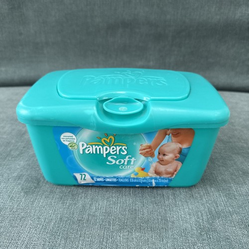 Vintage Pampers Baby Wipes Dispenser Empty Pop Up Plastic (Container no wipes)