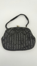 VIntage Black Beaded Evening Bag Made In Japan
