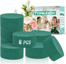 8 Pcs Floral Foam Blocks 3.15" Round Green Wet Dry Flower Foam Florist Plant