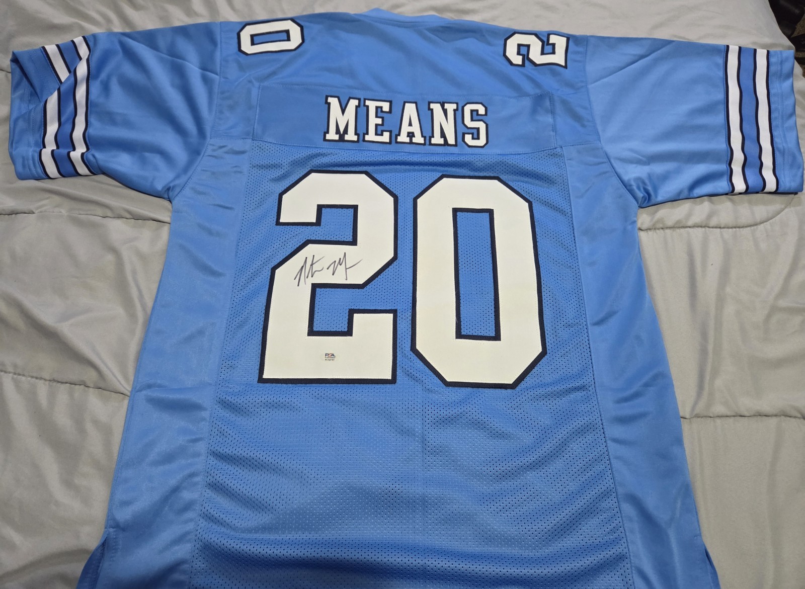 Natrone Means Autographed Signed North Carolina Tar Heels Custom Jersey PSA/DNA COA 