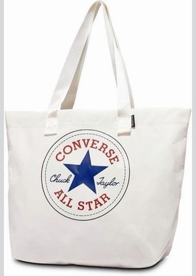 New Converse Canvas Tote Bag - white (egret/converse blue)  10023817 A01