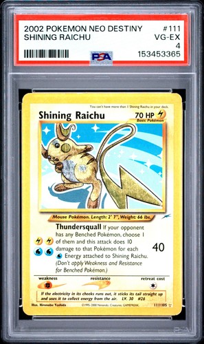 Shining Raichu (Unlimited) graded PSA 4 for sale on eBay