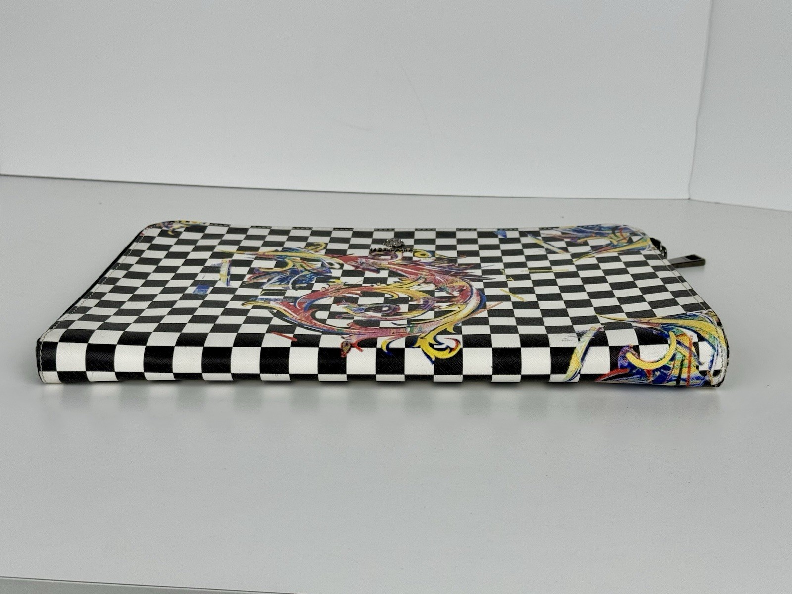 Versace Multicolour Checkerboard Pattern Leather … - image 6