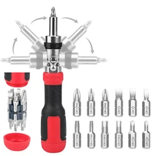 13-in-1 Tool Ratchet Screwdriver Flat Head/Square/Torx/Hex/Phillips Screwdriver