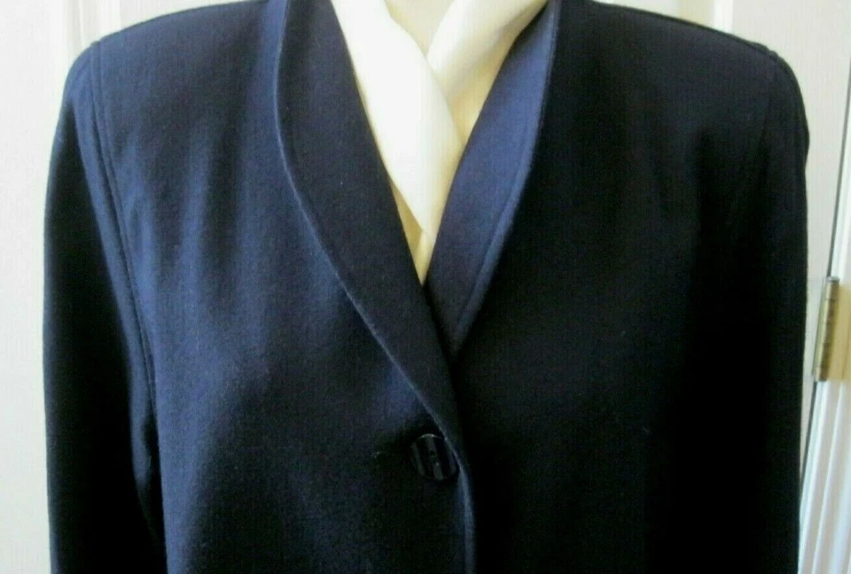 Abrigo para mujer Kristen Blake Classics negro de lana merino talla 10 Foto 4 de 4