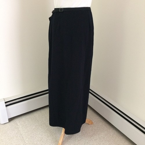 Weekend Max Mara Wrap Skirt Womens 8 Wool Long Blue Italy Made Holt Renfrew - Picture 5 of 15